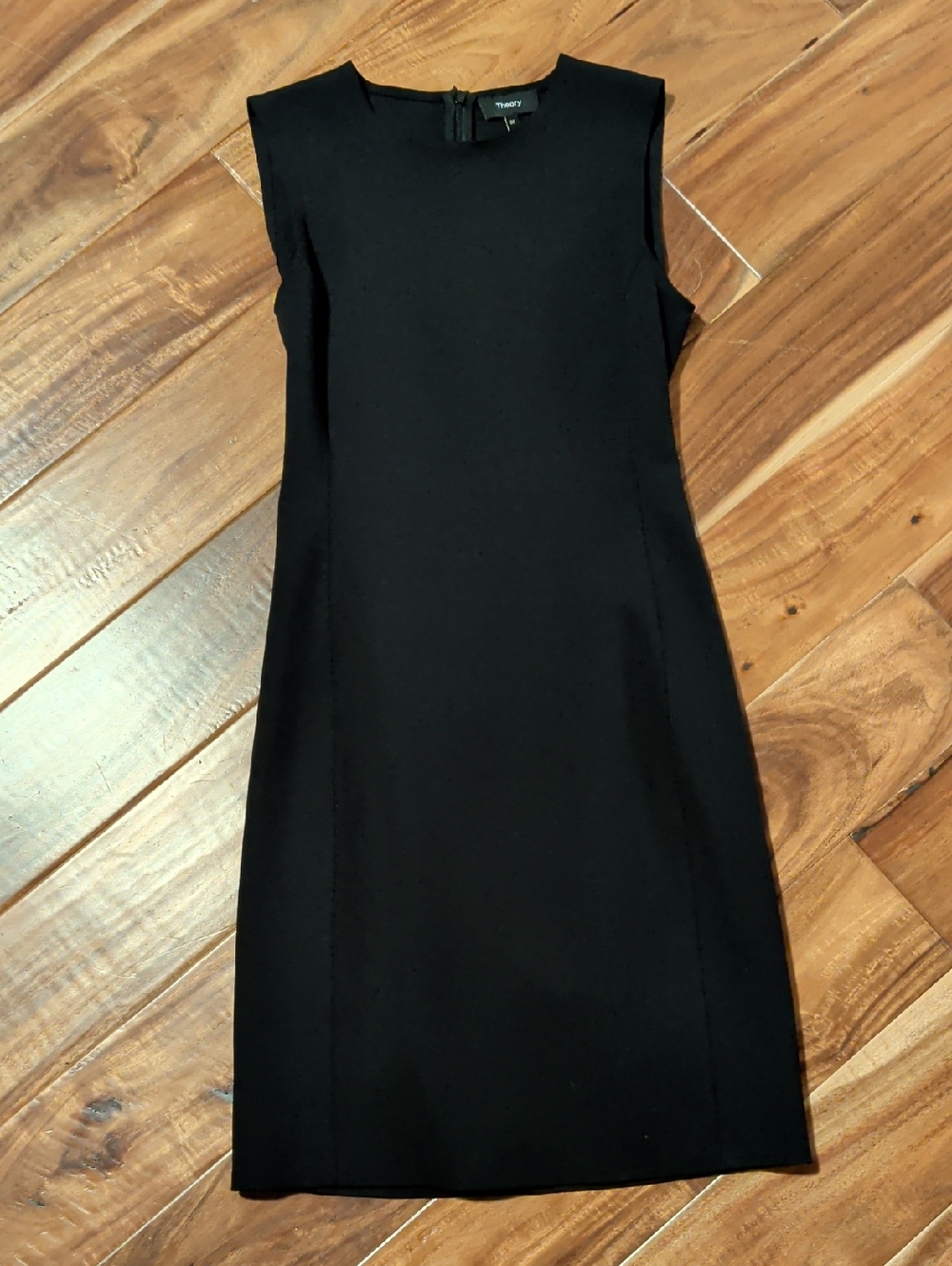 Theory Black Sleeveless Midi Scuba Dress